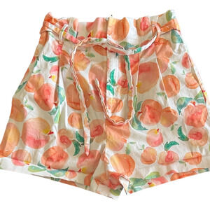 HUTCH WHITE PEACH HIGH WAIST SHORTS WITH TIE WAIST DETAIL